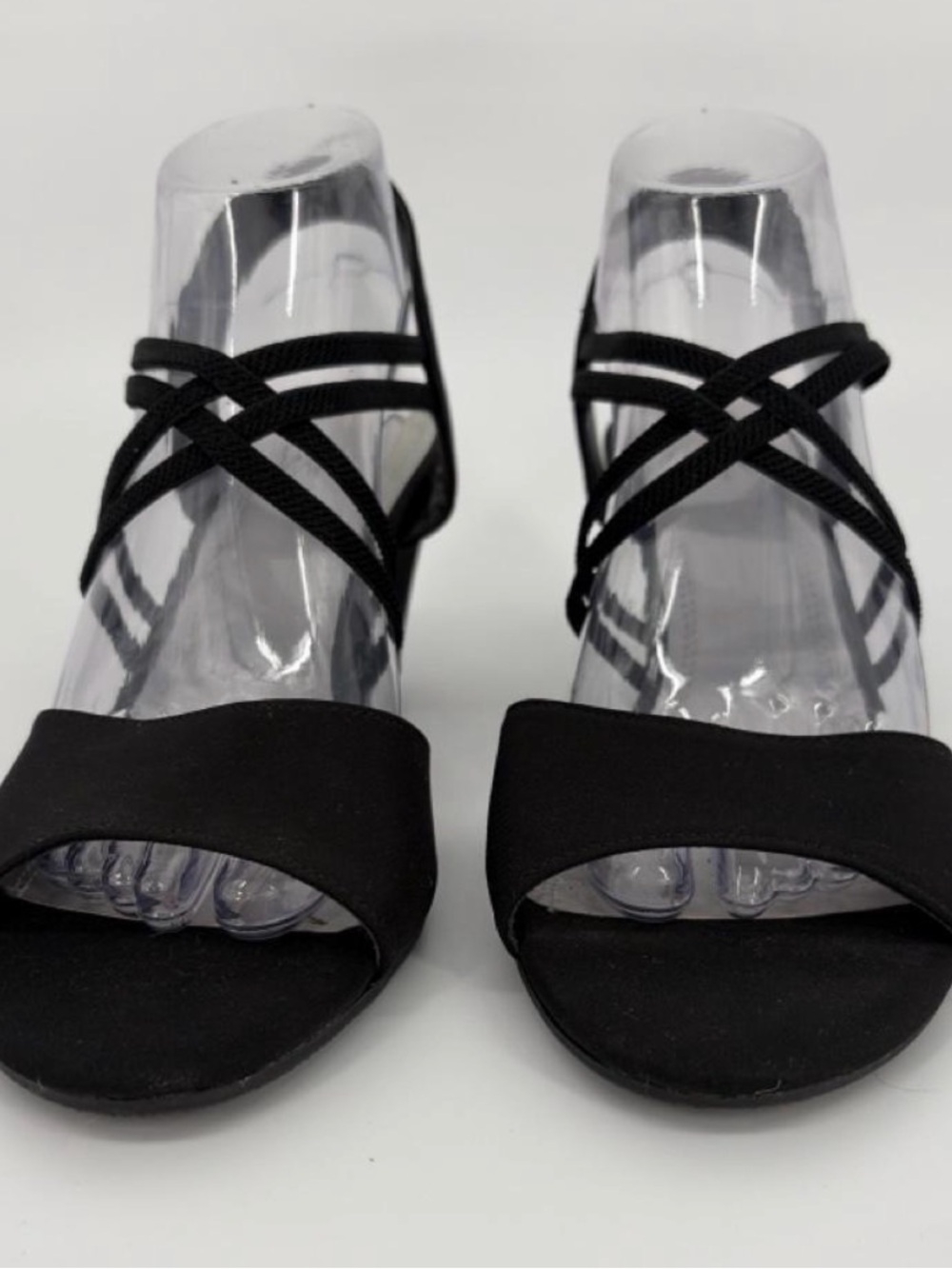 Impo Black Crisscross Strap Heeled Sandals